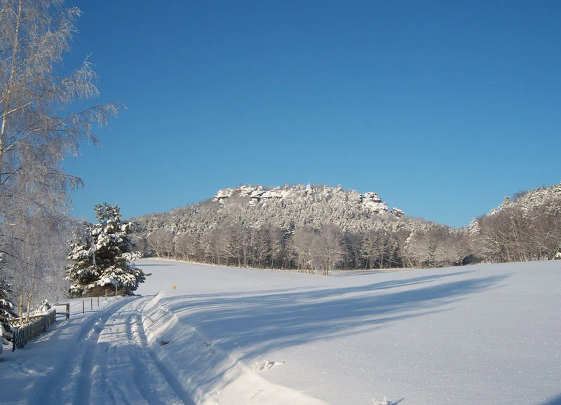Blick zum Gohrisch-Stein im Winter